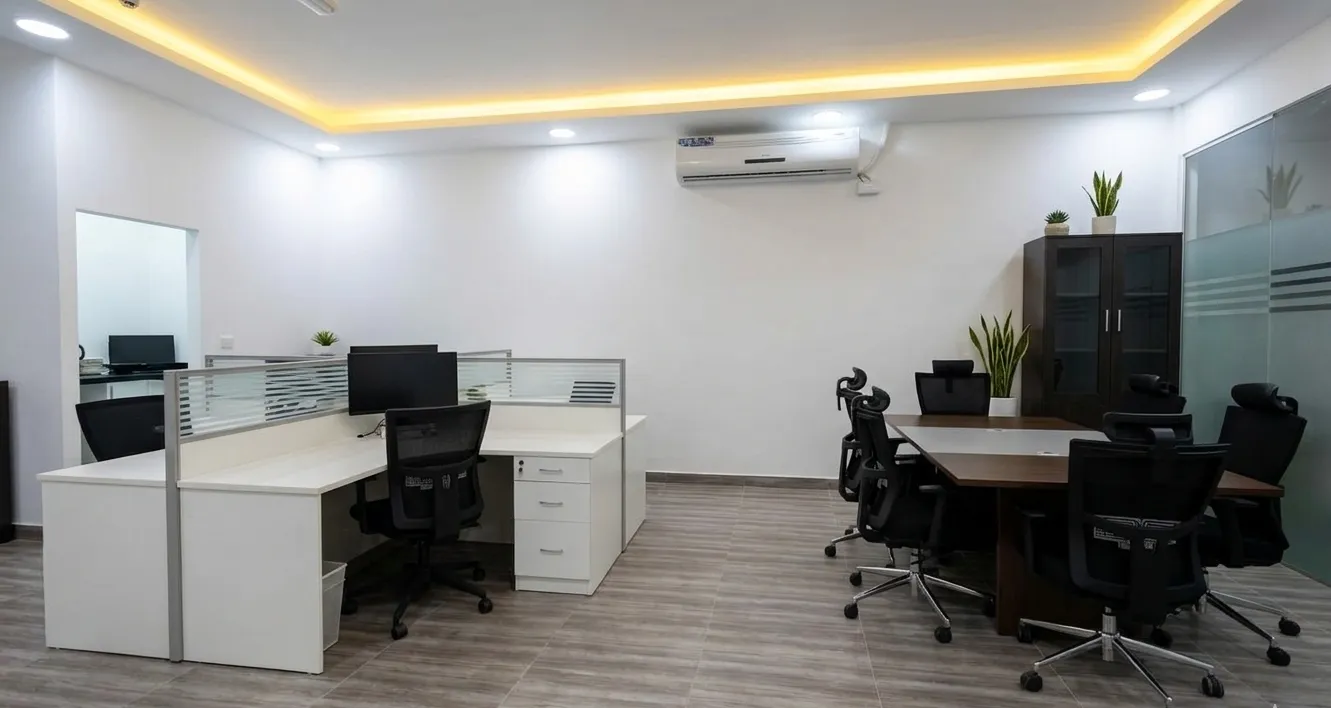 Hempel Paints office with zoned LED and cove lighting